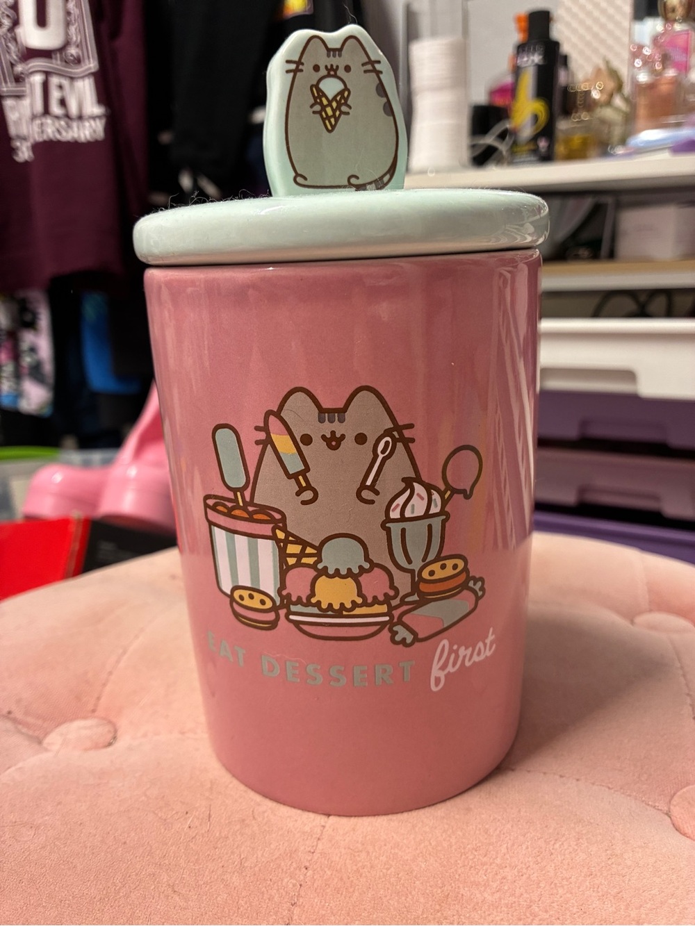 Pusheen Pink Ceramic Treats Container